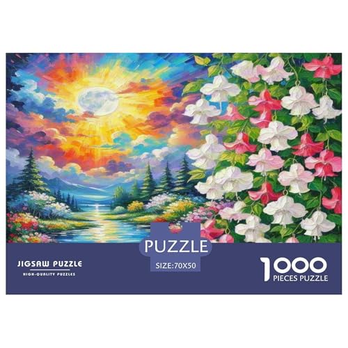 Fuchsien Hybrid Puzzles 1000 Teile Schwer Puzzle Spielzeug Lernspiel Impossible Herausforderungsspielzeug Für Erwachsene Kinder 70x50cm/1000pcs von KKOLASXZE