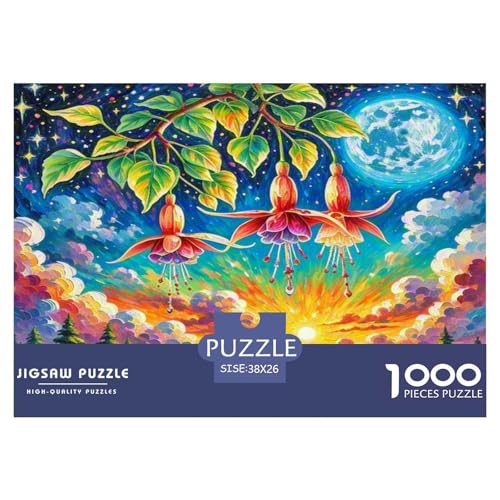 Fuchsien Puzzle 1000-teilige Schwer Puzzle Spielzeug Lernspiel Impossible Herausforderung Spielzeug Für Erwachsene Und Kinder in Bewährter 38x26cm/1000pcs von KKOLASXZE