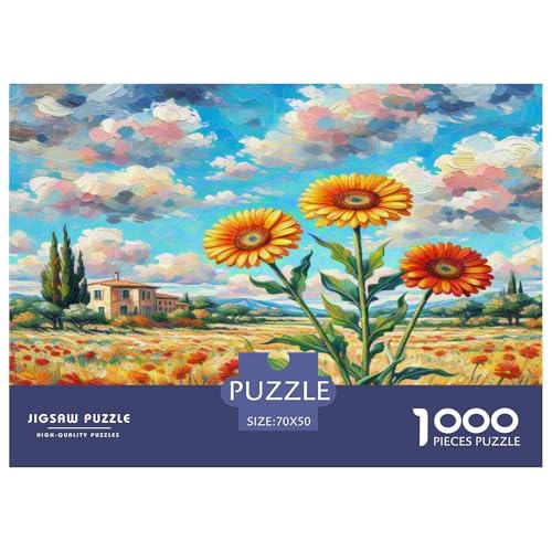 Gerbera Puzzle 1000 Teile Schwer Puzzle Spielzeug Lernspiel Impossible Herausforderungsspielzeug Für Erwachsene Und Kinder Ab 14 Jahren 70x50cm/1000pcs von KKOLASXZE