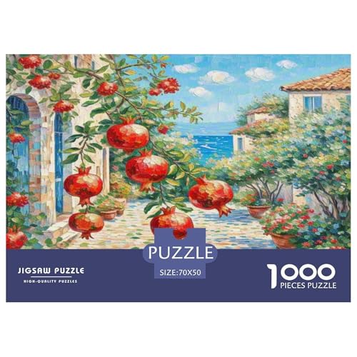 Granatapfelblüte Puzzles 1000 Teile Schwer Puzzle Spielzeug Lernspiel Impossible Herausforderung Spielzeug Für Erwachsene Und Kinder Ab 12 Jahren 70x50cm/1000pcs von KKOLASXZE