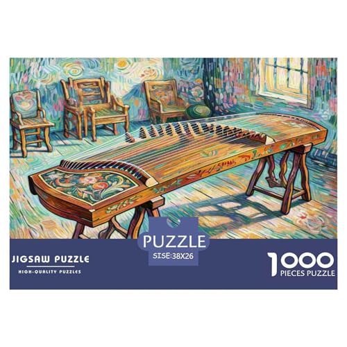 Guzheng Puzzle 1000 Teile Schwer Puzzle Spielzeug Lernspiel Impossible Herausforderungsspielzeug Für Erwachsene Kinder 38x26cm/1000pcs von KKOLASXZE