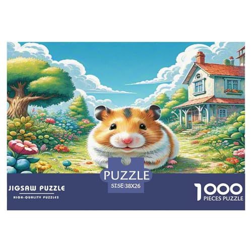 Hamster Puzzle 1000-teilige Schwer Puzzle Spielzeug Pädagogisches Spiel Impossible Herausforderungsspielzeug Für Erwachsene Und Kinder Ab 12 Jahren 38x26cm/1000pcs von KKOLASXZE