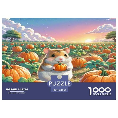 Hamster Puzzles 1000-teilige Schwer Puzzle Spielzeug Lernspiel Impossible Herausforderungsspielzeug Für Erwachsene Kinder 70x50cm/1000pcs von KKOLASXZE