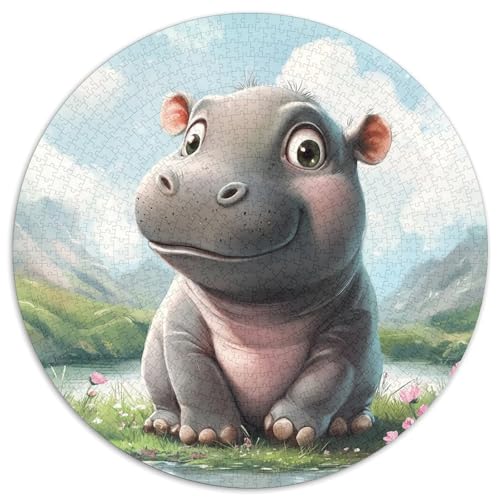 Hippo Puzzle 1000-teilige Schwer Puzzle Spielzeug Lernspiel Impossible Herausforderung Spielzeug Für Erwachsene Kinder 1000pcs (67.5x67.5cm) von KKOLASXZE