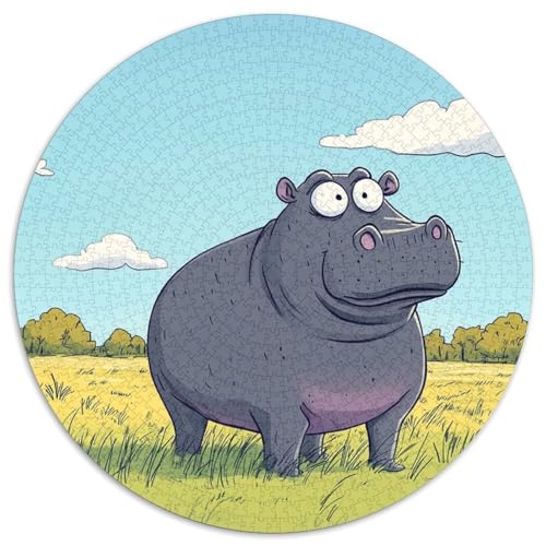Hippo Puzzle 1000-teilige Schwer Puzzle Spielzeug Lernspiel Impossible Herausforderungsspielzeug Für Erwachsene Und Kinder Ab 14 Jahren 1000pcs (67.5x67.5cm) von KKOLASXZE