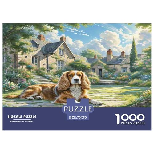 Irischer Wolfhund Puzzles 1000 Teile Schwer Puzzle Spielzeug Lernspiel Impossible Herausforderungsspielzeug Für Erwachsene Und Kinder in Bewährter 70x50cm/1000pcs von KKOLASXZE
