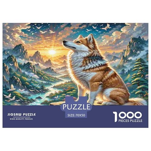 Japanischer Spitz Puzzle 1000 Teile Schwer Puzzle Spielzeug Lernspiel Impossible Herausforderung Spielzeug Für Erwachsene Und Kinder Ab 14 Jahren 70x50cm/1000pcs von KKOLASXZE