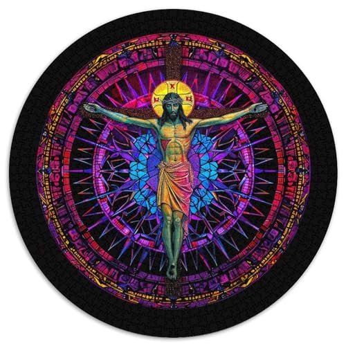 Jesus Puzzle 1000-teilige Schwer Puzzle Spielzeug Lernspiel Impossible Herausforderungsspielzeug Für Erwachsene Kinder 1000pcs (67.5x67.5cm) von KKOLASXZE