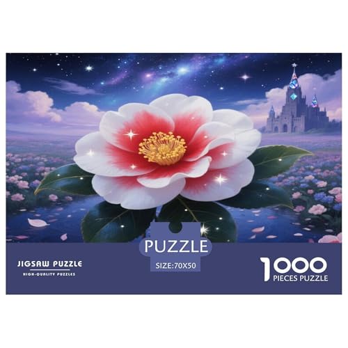 Kamellien Japonica Puzzle 1000-teilige Schwer Puzzle Spielzeug Pädagogisches Spiel Impossible Herausforderungsspielzeug Für Erwachsene Und Kinder Ab 14 Jahren 70x50cm/1000pcs von KKOLASXZE