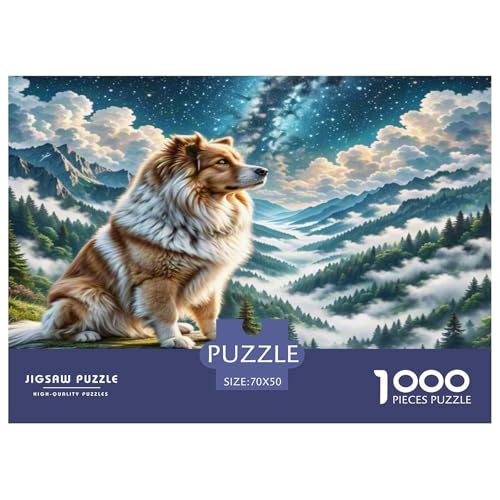 Keeshond Puzzle 1000-teilige Schwer Puzzle Spielzeug Lernspiel Impossible Herausforderungsspielzeug Für Erwachsene Kinder 70x50cm/1000pcs von KKOLASXZE