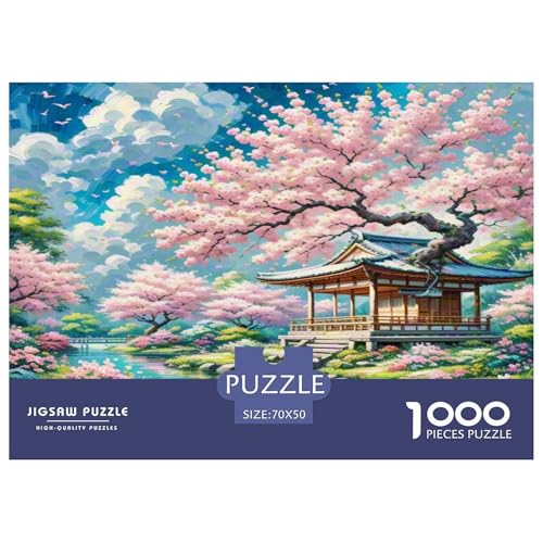 Kirschblüte Puzzle 1000-teilige Schwer Puzzle Spielzeug Lernspiel Impossible Herausforderungsspielzeug Für Erwachsene Und Kinder Ab 12 Jahren 70x50cm/1000pcs von KKOLASXZE