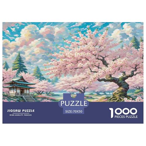 Kirschblüte Puzzles 1000 Teile Schwer Puzzle Spielzeug Pädagogisches Spiel Impossible Herausforderungsspielzeug Für Erwachsene Und Kinder Ab 12 Jahren 70x50cm/1000pcs von KKOLASXZE