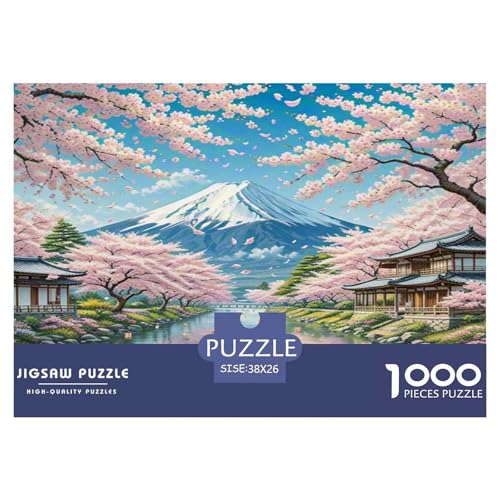 Kirschblüte Puzzles 1000-teilige Schwer Puzzle Spielzeug Lernspiel Impossible Herausforderungsspielzeug Für Erwachsene Kinder 38x26cm/1000pcs von KKOLASXZE
