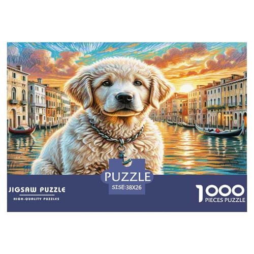 Labradoodle Puzzle 1000-teilige Schwer Puzzle Spielzeug Pädagogisches Spiel Impossible Herausforderungsspielzeug Für Erwachsene Und Kinder Ab 12 Jahren 38x26cm/1000pcs von KKOLASXZE