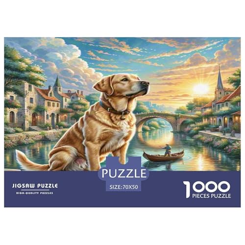 Labrador Retriever Puzzles 1000 Teile Schwer Puzzle Spielzeug Lernspiel Impossible Herausforderungsspielzeug Für Erwachsene Und Kinder Ab 12 Jahren 70x50cm/1000pcs von KKOLASXZE