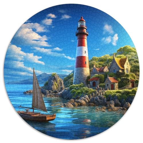 Lighthouse Puzzle 1000-teilige Schwer Puzzle Spielzeug Lernspiel Impossible Herausforderungsspielzeug Für Erwachsene Und Kinder Ab 14 Jahren 1000pcs (67.5x67.5cm) von KKOLASXZE