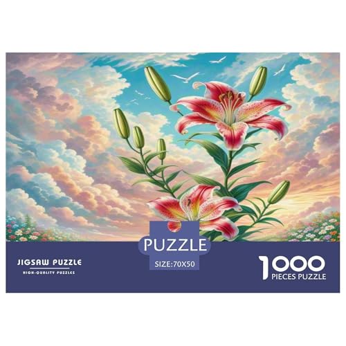 Lilie Puzzle 1000 Teile Schwer Puzzle Spielzeug Lernspiel Impossible Herausforderungsspielzeug Für Erwachsene Kinder 70x50cm/1000pcs von KKOLASXZE