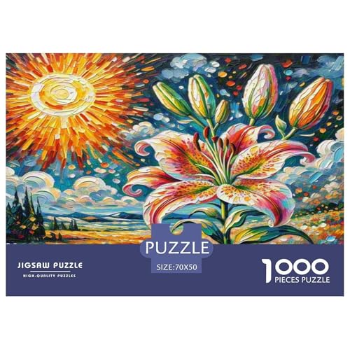 Lilie Puzzle 1000-teilige Schwer Puzzle Spielzeug Lernspiel Impossible Herausforderungsspielzeug Für Erwachsene Kinder 70x50cm/1000pcs von KKOLASXZE
