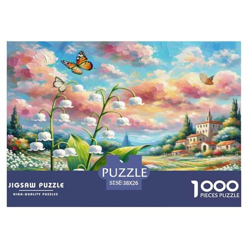 Lilie of The Valley Puzzle 1000-teilige Schwer Puzzle Spielzeug Lernspiel Impossible Herausforderungsspielzeug Für Erwachsene Und Kinder in Bewährter 38x26cm/1000pcs von KKOLASXZE