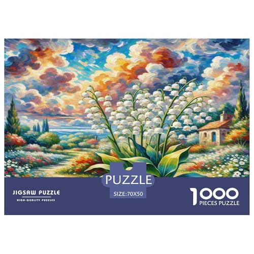 Lilie of The Valley Puzzles 1000 Teile Schwer Puzzle Spielzeug Lernspiel Impossible Herausforderung Spielzeug Für Erwachsene Kinder 70x50cm/1000pcs von KKOLASXZE