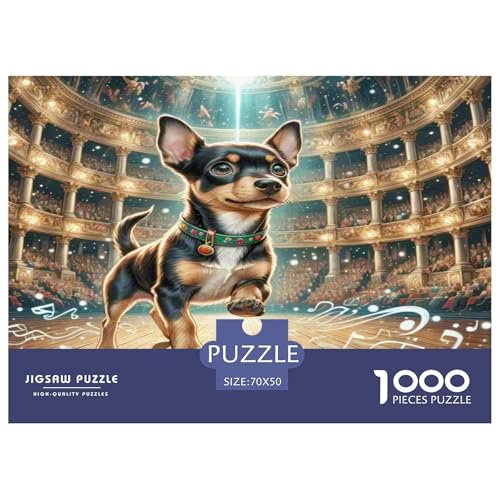 Miniatur Pinscher Puzzle 1000-teilige Schwer Puzzle Spielzeug Pädagogisches Spiel Impossible Herausforderungsspielzeug Für Erwachsene Kinder 70x50cm/1000pcs von KKOLASXZE