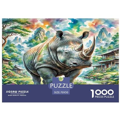Nashörner Puzzle 1000 Teile Schwer Puzzle Spielzeug Lernspiel Impossible Herausforderungsspielzeug Für Erwachsene Und Kinder Ab 12 Jahren 70x50cm/1000pcs Nashörner Puzzle 1000 Teile Schwer Puzzle Spielzeug Lernspiel Impossible Herausforderungsspielzeug Für Erwachsene Und Kinder Ab 12 Jahren 70x50cm/1000pcs von KKOLASXZE