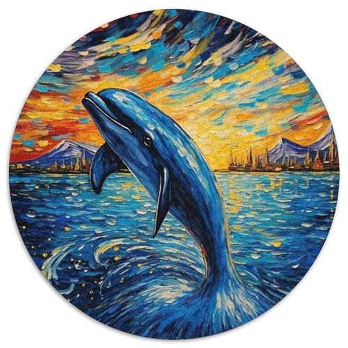 Oil Painting Dolphin Puzzle 1000 Teile Schwer Puzzle Spielzeug Pädagogisches Spiel Impossible Herausforderungsspielzeug Für Erwachsene Und Kinder in Bewährter 1000pcs (67.5x67.5cm) von KKOLASXZE