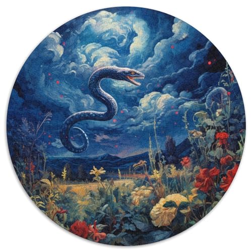 Oil Painting Snake Puzzle 1000 Teile Schwer Puzzle Spielzeug Pädagogisches Spiel Impossible Herausforderungsspielzeug Für Erwachsene Und Kinder Ab 12 Jahren 1000pcs (67.5x67.5cm) von KKOLASXZE