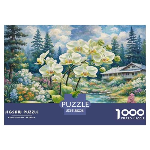 Orchidee Puzzle 1000 Teile Schwer Puzzle Spielzeug Lernspiel Impossible Herausforderung Spielzeug Für Erwachsene Kinder 38x26cm/1000pcs von KKOLASXZE