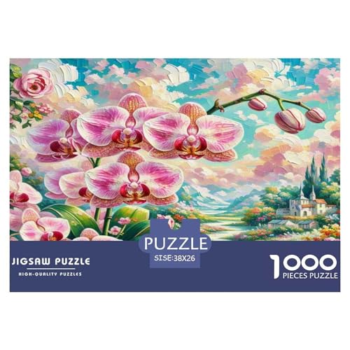 Orchidee Puzzle 1000-teilige Schwer Puzzle Spielzeug Lernspiel Impossible Herausforderungsspielzeug Für Erwachsene Kinder 38x26cm/1000pcs von KKOLASXZE