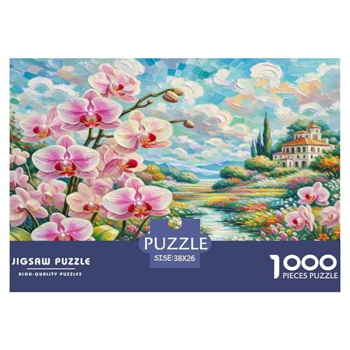 Orchidee Puzzle 1000-teilige Schwer Puzzle Spielzeug Pädagogisches Spiel Impossible Herausforderungsspielzeug Für Erwachsene Und Kinder Ab 14 Jahren 38x26cm/1000pcs von KKOLASXZE