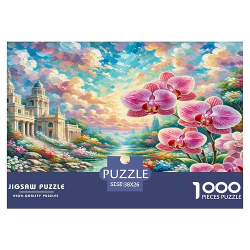Orchidee Puzzles 1000-teilige Schwer Puzzle Spielzeug Lernspiel Impossible Herausforderungsspielzeug Für Erwachsene Kinder 38x26cm/1000pcs von KKOLASXZE
