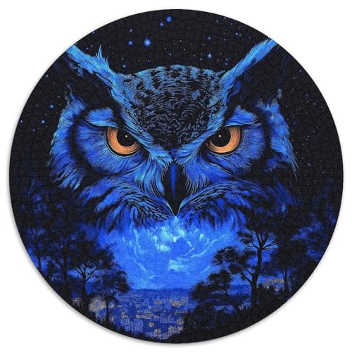 Owl Puzzle 1000-teilige Schwer Puzzle Spielzeug Lernspiel Impossible Herausforderungsspielzeug Für Erwachsene Kinder 1000pcs (67.5x67.5cm) von KKOLASXZE