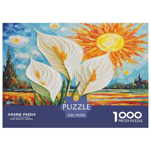 Peace Lilie Puzzles 1000 Teile Schwer Puzzle Spielzeug Lernspiel Impossible Herausforderung Spielzeug Für Erwachsene Und Kinder Ab 14 Jahren 70x50cm/1000pcs von KKOLASXZE