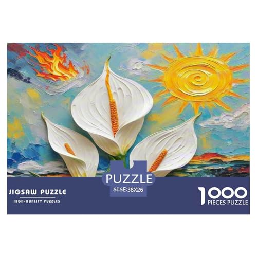 Peace Lilie Puzzles 1000 Teile Schwer Puzzle Spielzeug Pädagogisches Spiel Impossible Herausforderung Spielzeug Für Erwachsene Und Kinder in Bewährter 38x26cm/1000pcs von KKOLASXZE