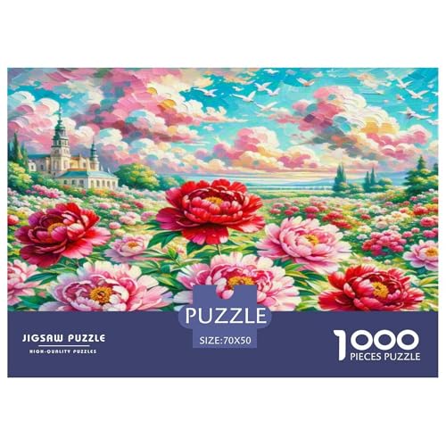 Peony Puzzle 1000 Teile Schwer Puzzle Spielzeug Lernspiel Impossible Herausforderung Spielzeug Für Erwachsene Kinder 70x50cm/1000pcs von KKOLASXZE