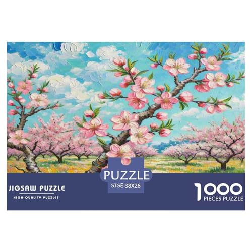 Pfirsichblüte Puzzle 1000 Teile Schwer Puzzle Spielzeug Lernspiel Impossible Herausforderungsspielzeug Für Erwachsene Und Kinder Ab 12 Jahren 38x26cm/1000pcs von KKOLASXZE