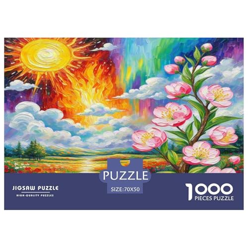 Pfirsichblüte Puzzle 1000 Teile Schwer Puzzle Spielzeug Lernspiel Impossible Herausforderungsspielzeug Für Erwachsene Und Kinder Ab 14 Jahren 70x50cm/1000pcs von KKOLASXZE