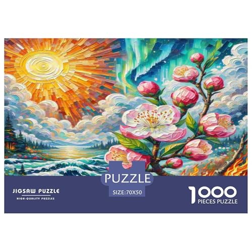 Pfirsichblüte Puzzle 1000 Teile Schwer Puzzle Spielzeug Pädagogisches Spiel Impossible Herausforderung Spielzeug Für Erwachsene Und Kinder in Bewährter 70x50cm/1000pcs von KKOLASXZE