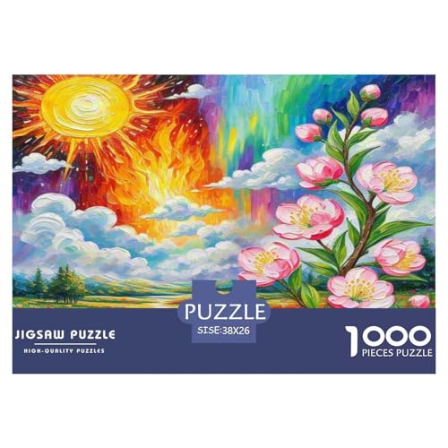 Pfirsichblüte Puzzle 1000-teilige Schwer Puzzle Spielzeug Pädagogisches Spiel Impossible Herausforderung Spielzeug Für Erwachsene Und Kinder Ab 12 Jahren 38x26cm/1000pcs von KKOLASXZE