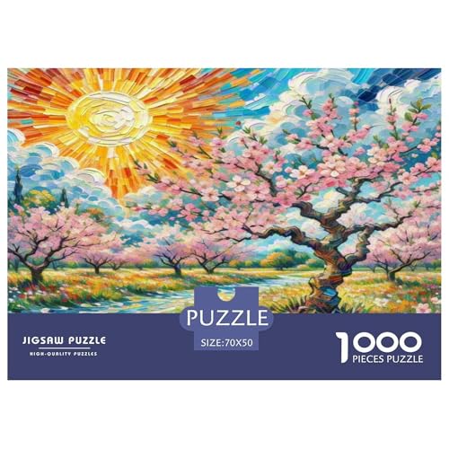 Pfirsichblüte Puzzle 1000-teilige Schwer Puzzle Spielzeug Pädagogisches Spiel Impossible Herausforderungsspielzeug Für Erwachsene Und Kinder Ab 12 Jahren 70x50cm/1000pcs von KKOLASXZE