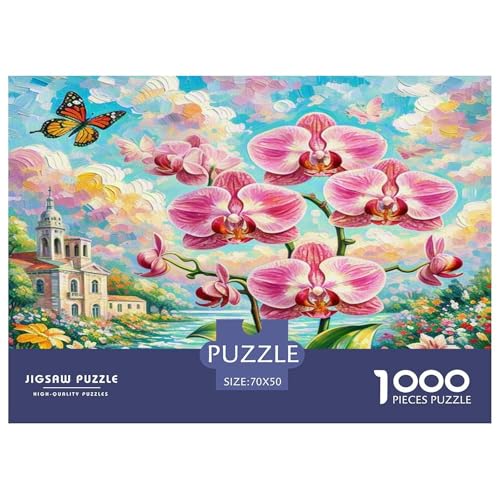 Phalaenopsis Orchideeee Puzzle 1000 Teile Schwer Puzzle Spielzeug Lernspiel Impossible Herausforderungsspielzeug Für Erwachsene Kinder 70x50cm/1000pcs von KKOLASXZE