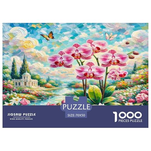 Phalaenopsis Orchideeee Puzzle 1000 Teile Schwer Puzzle Spielzeug Pädagogisches Spiel Impossible Herausforderungsspielzeug Für Erwachsene Und Kinder in Bewährter 70x50cm/1000pcs von KKOLASXZE