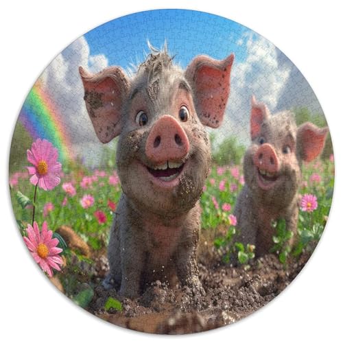 Pig Puzzle 1000-teilige Schwer Puzzle Spielzeug Pädagogisches Spiel Impossible Herausforderungsspielzeug Für Erwachsene Kinder 1000pcs (67.5x67.5cm) von KKOLASXZE