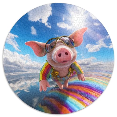 Pink Pigs Puzzle 1000 Teile Schwer Puzzle Spielzeug Pädagogisches Spiel Impossible Herausforderungsspielzeug Für Erwachsene Kinder 1000pcs (67.5x67.5cm) von KKOLASXZE