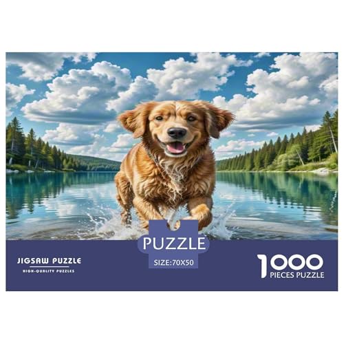 Portugiesischer WassErhund Puzzle 1000-teilige Schwer Puzzle Spielzeug Pädagogisches Spiel Impossible Herausforderung Spielzeug Für Erwachsene Kinder 70x50cm/1000pcs von KKOLASXZE