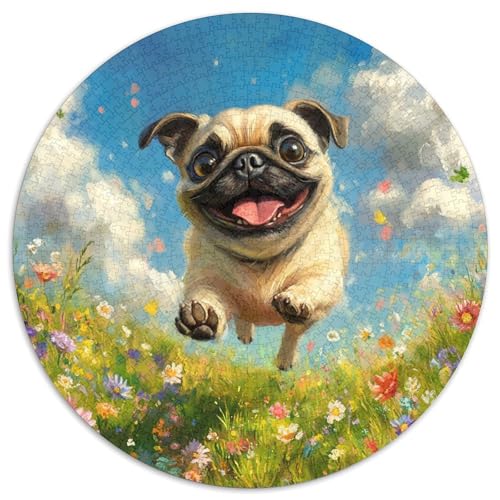 Pug Puzzle 1000 Teile Schwer Puzzle Spielzeug Pädagogisches Spiel Impossible Herausforderung Spielzeug Für Erwachsene Kinder 1000pcs (67.5x67.5cm) von KKOLASXZE