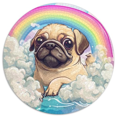 Pug Puzzle 1000 Teile Schwer Puzzle Spielzeug Pädagogisches Spiel Impossible Herausforderungsspielzeug Für Erwachsene Kinder 1000pcs (67.5x67.5cm) von KKOLASXZE