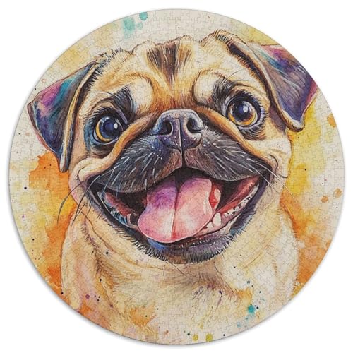 Pug Puzzle 1000 Teile Schwer Puzzle Spielzeug Pädagogisches Spiel Impossible Herausforderungsspielzeug Für Erwachsene Kinder 1000pcs (67.5x67.5cm) von KKOLASXZE