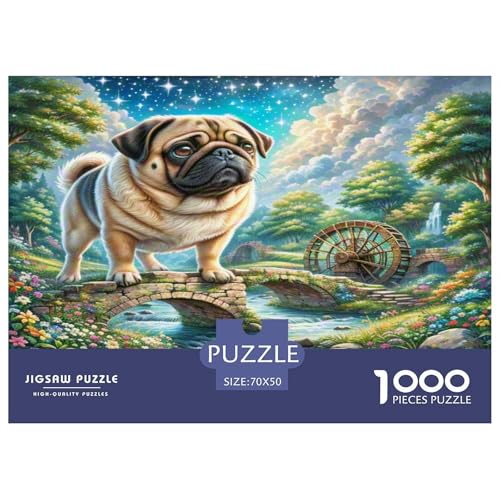 Pug Puzzles 1000 Teile Schwer Puzzle Spielzeug Lernspiel Impossible Herausforderung Spielzeug Für Erwachsene Und Kinder Ab 12 Jahren 70x50cm/1000pcs von KKOLASXZE